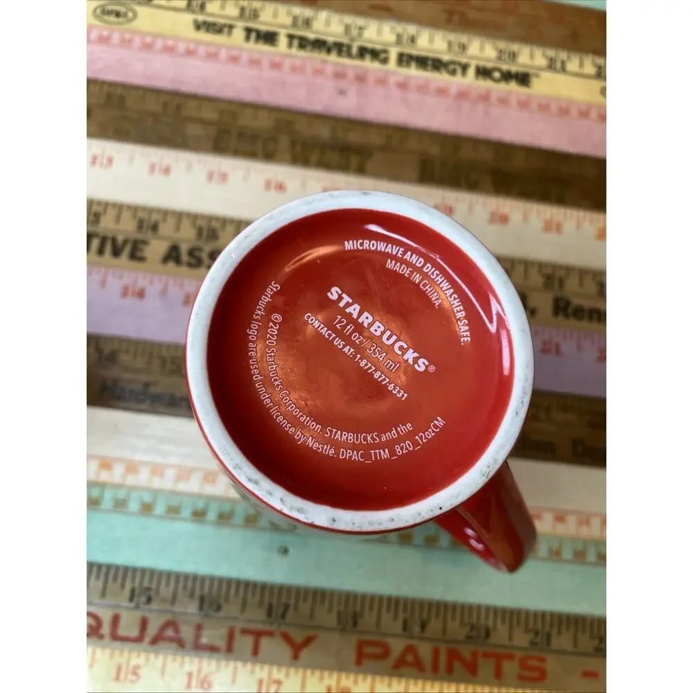 Lot Of 2 Starbucks Coffee Yea Mugs Logo 2020 Red 12 Oz 2010 Travel No Lid